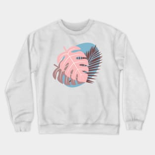 Tropical Leaves in Pastel colors Crewneck Sweatshirt